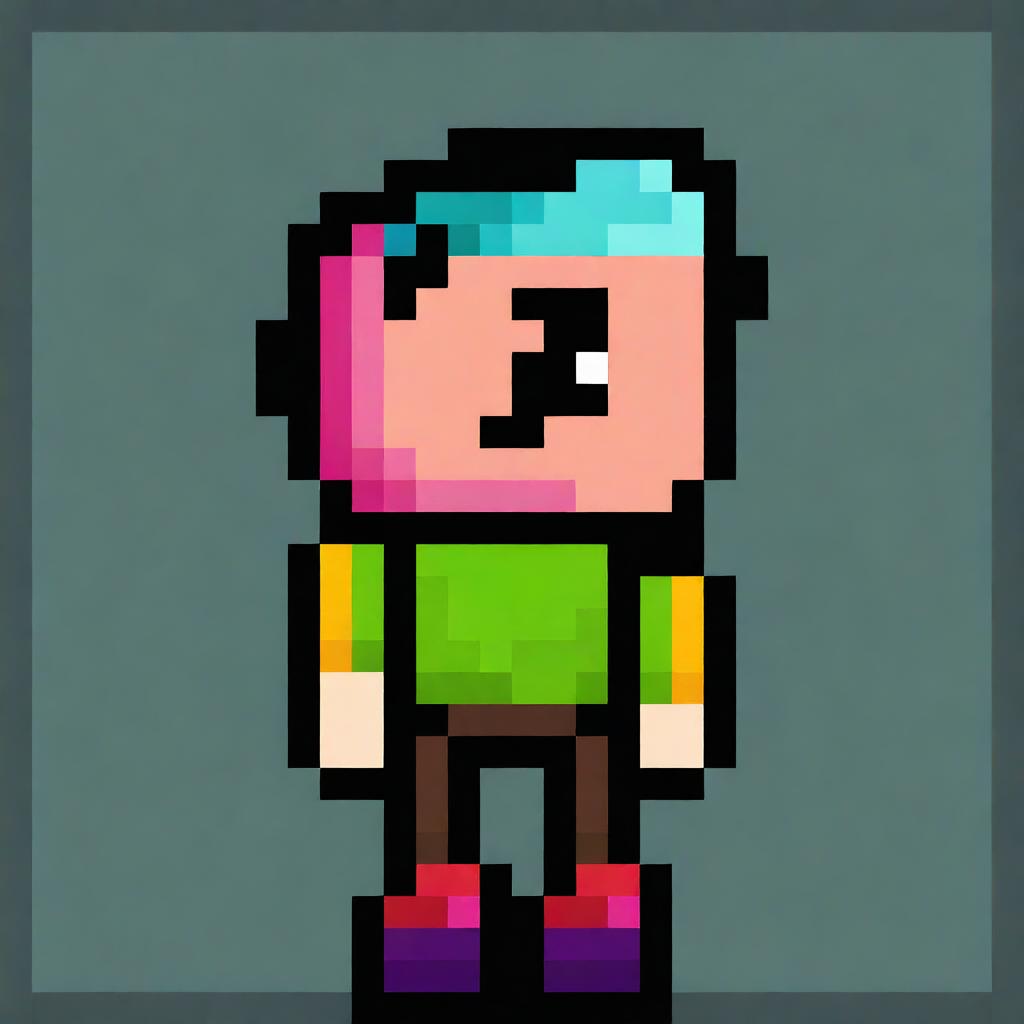 A character profile for a 2D platformer video game in 32x32 pixels