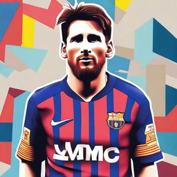 Create a notebook cover design featuring Lionel Messi