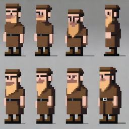 Un personaje de perfil con pocos píxeles diseñado para un videojuego de plataformas 2D