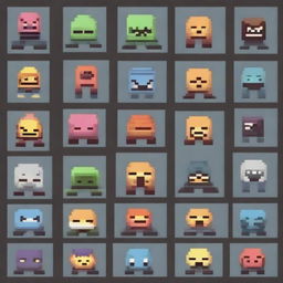 Create a simple pixel art enemy for a 2D platformer video game