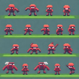 Create a simple pixel art enemy for a 2D platformer video game