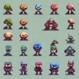 Create a simple pixel art enemy for a 2D platformer video game