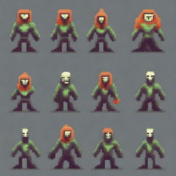 A pixel art enemy character for a 2D platformer video game