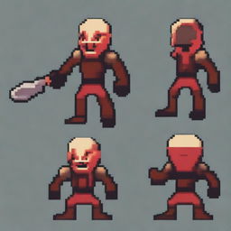 A pixel art enemy character for a 2D platformer video game