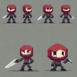 A pixel art enemy character for a 2D platformer video game