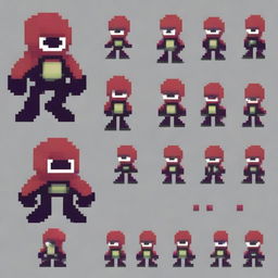 Create a pixel art image of an enemy character for a 2D platformer video game