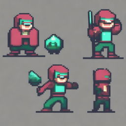 Create a pixel art image of an enemy character for a 2D platformer video game