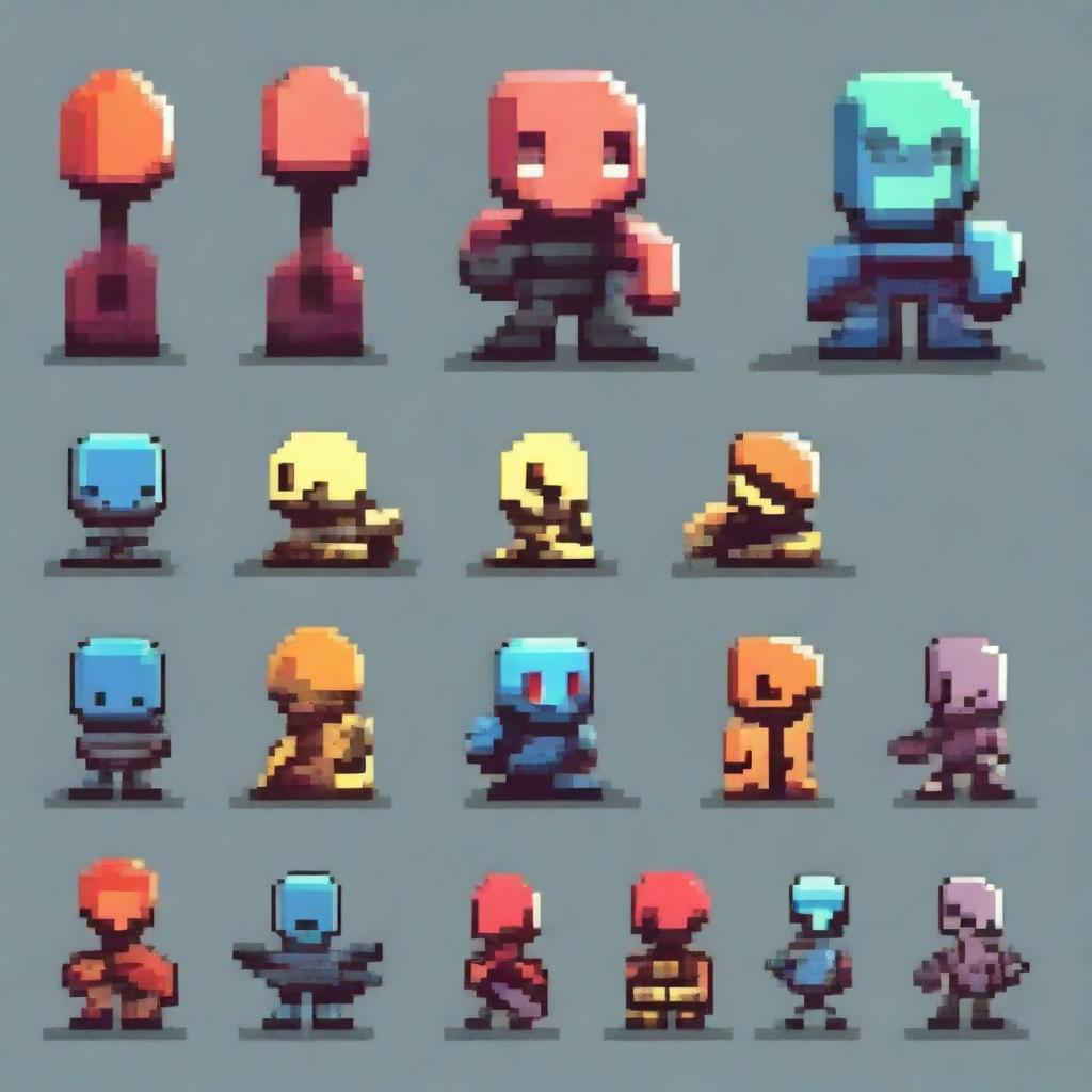 Create a simple pixel art enemy for a 2D platformer video game