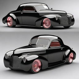 Create a custom car that combines the classic design of a 1939 Chevy coupe with the modern style of a Camaro