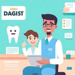 Create a book cover titled 'Using ChatGPT for Dentists: A Step-by-Step Guide'