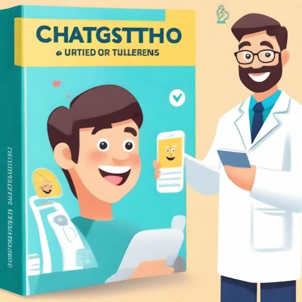 Create a book cover titled 'Using ChatGPT for Dentists: A Step-by-Step Guide'