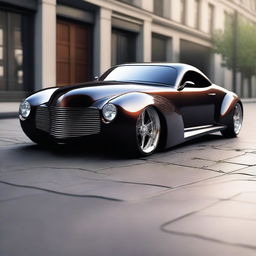 Create a custom hypercar that merges the classic design of a 1939 Chevy coupe with the sleek, modern features of a Camaro