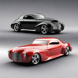 Create a custom hypercar that merges the classic design of a 1939 Chevy coupe with the sleek, modern features of a Camaro