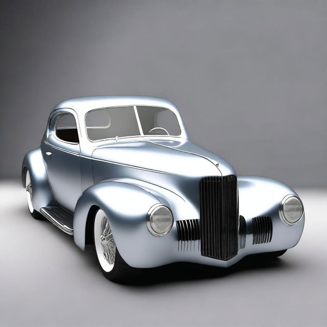 Create a custom hypercar that merges the classic design of a 1939 Chevy coupe with the sleek, modern features of a Camaro