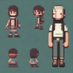 Diseña un personaje para un videojuego de plataformas 2D en estilo pixel art