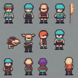 Diseña un personaje para un videojuego de plataformas 2D en estilo pixel art