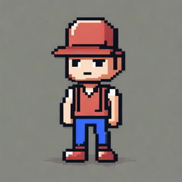 Diseña un personaje para un videojuego de plataformas 2D en estilo pixel art