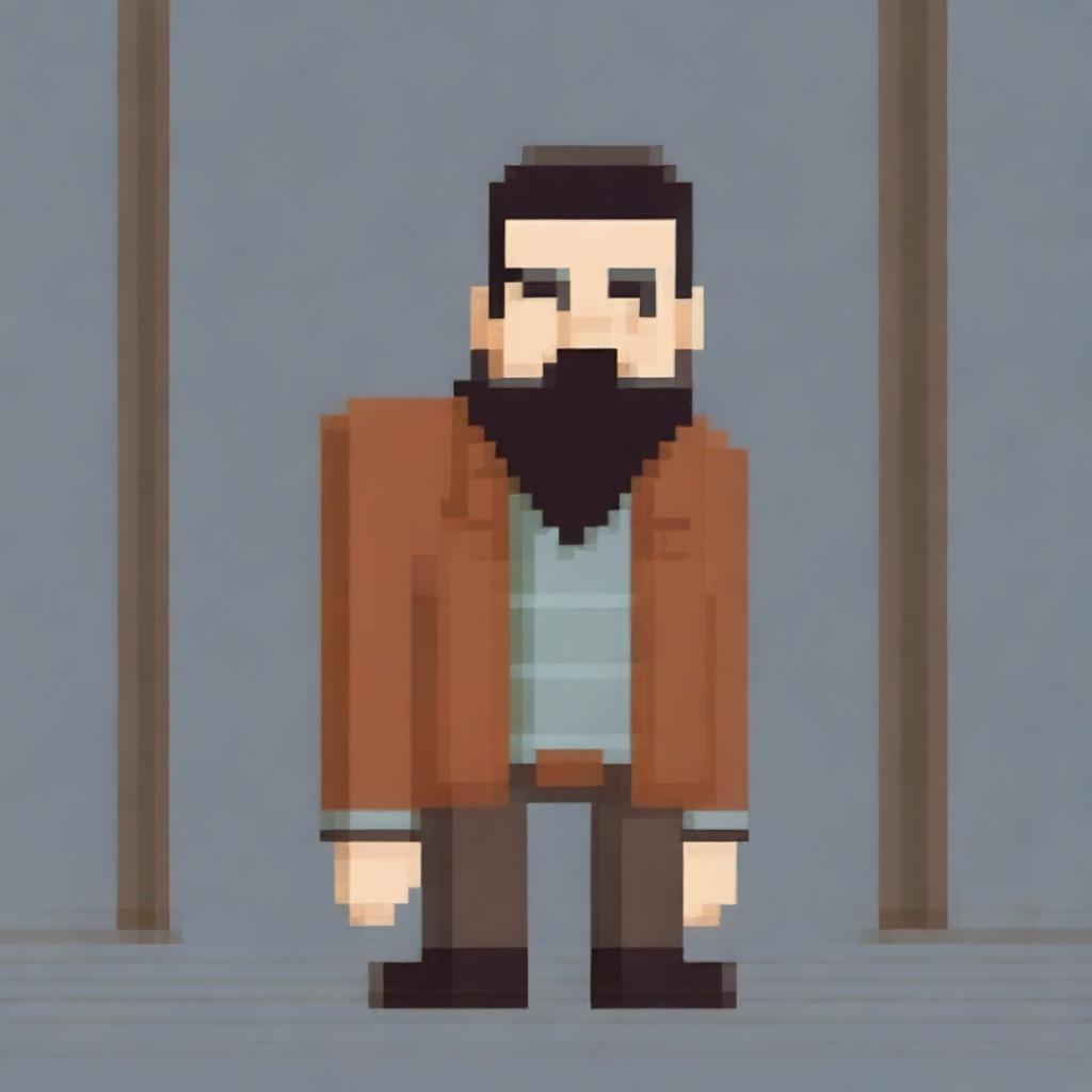 A simple pixel art image of a father