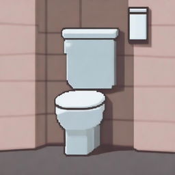 A simple pixel art image of a toilet