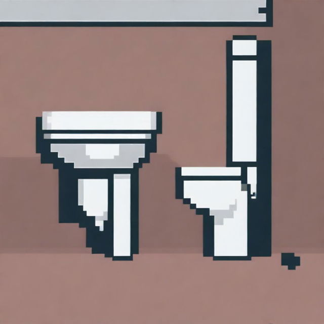 A simple pixel art image of a toilet