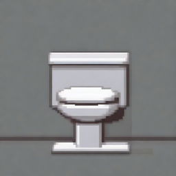 A simple pixel art image of a toilet