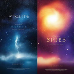 Create a book cover for an astronomy book titled 'Infinite Skies: A Guide to the Cosmos'