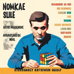 A book cover featuring a man playing with a Rubik's cube, who left a woman that didn't appreciate him and preferred a bad life