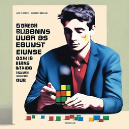 A book cover featuring a man playing with a Rubik's cube, who left a woman that didn't appreciate him and preferred a bad life