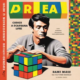 A book cover featuring a man playing with a Rubik's cube, who left a woman that didn't appreciate him and preferred a bad life