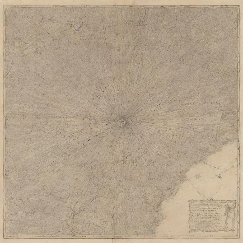Hand-drawn topographical map showing an earthquake's affected area, with a distinctive star marking the epicenter and text that denotes it as the 'Great Hanshin'. Ensure a vintage, naturalistic style.