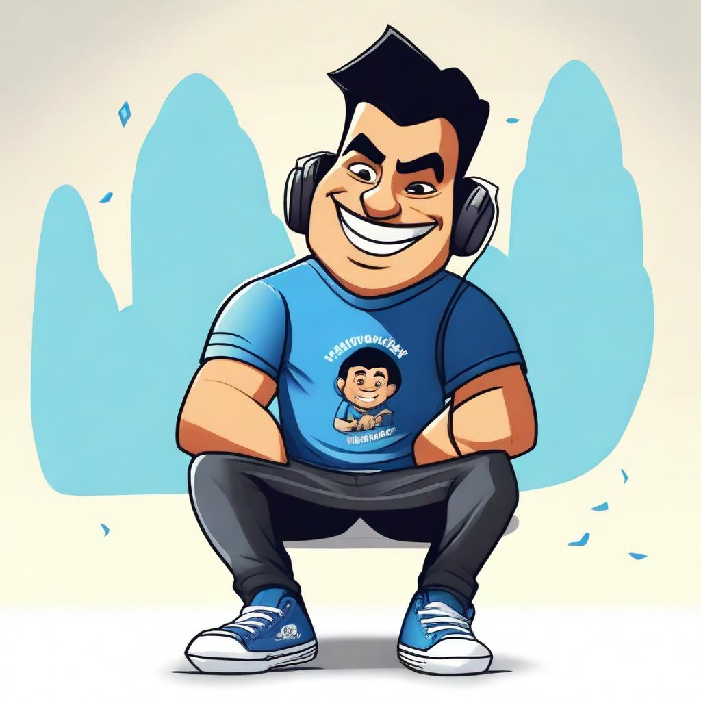 Create a Pixar style illustration of a strong man smiling