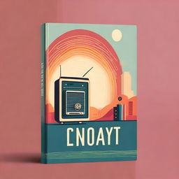 Design a book cover featuring a radio station at the center