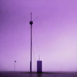 A book cover featuring a radio station with a tall antenna in the middle of a parking lot, without power, and surrounded by fog