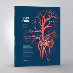 Create a PhD thesis cover book design that features an artistic representation of an arterial clot related to acute ischemic stroke