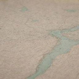 Zoom in on the hand-drawn topographical map, focusing more closely on the area surrounding the earthquake epicenter designated as the 'Great Hanshin'. Preserve the vintage, naturalistic style.