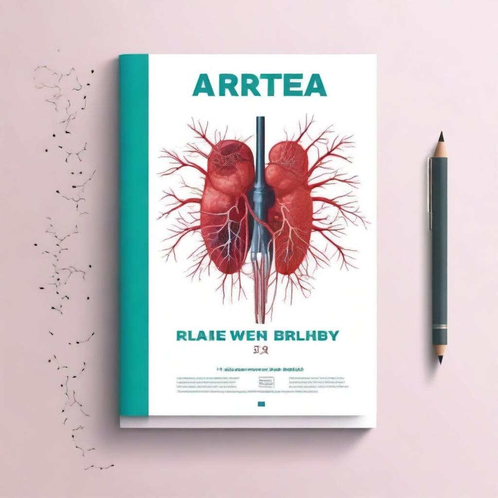 Create a PhD thesis cover book design featuring a detailed illustration of an artery clot