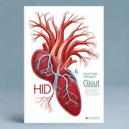 Create a PhD thesis cover book design featuring a detailed illustration of an artery clot