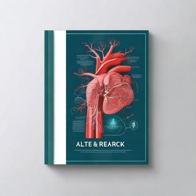 Create a PhD thesis cover book design featuring a detailed illustration of an artery clot