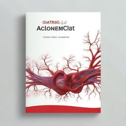 Create a PhD thesis cover book design featuring a detailed illustration of an artery clot