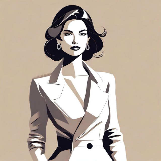 A tasteful and artistic illustration of a confident and stylish woman