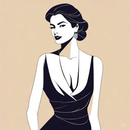 A tasteful and artistic illustration of a confident and stylish woman