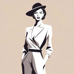 A tasteful and artistic illustration of a confident and stylish woman