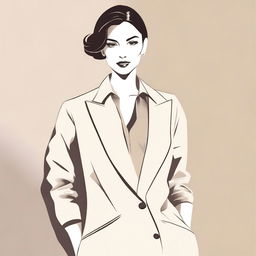 A tasteful and artistic illustration of a confident and stylish woman