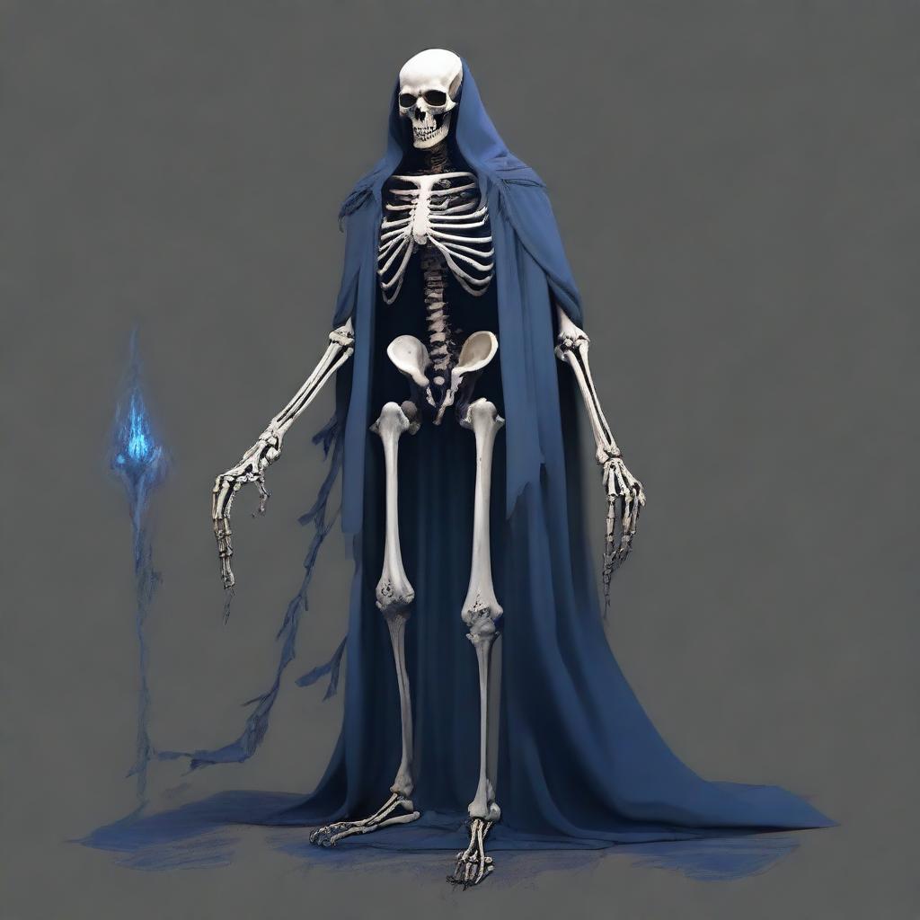 Mûrz is an imposing skeleton bearing the marks of its past as a half-elf sorcerer