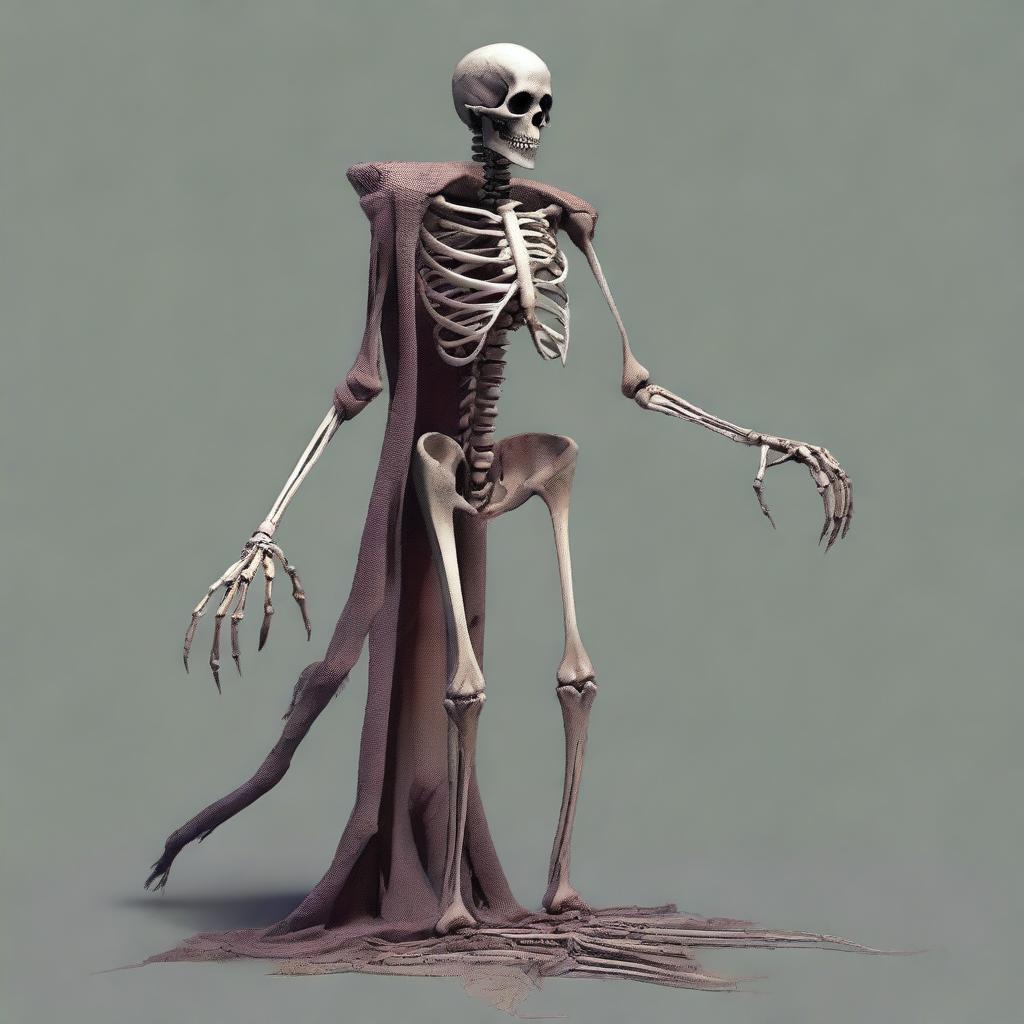 Mûrz is an imposing sentient skeleton with a tall and slender figure