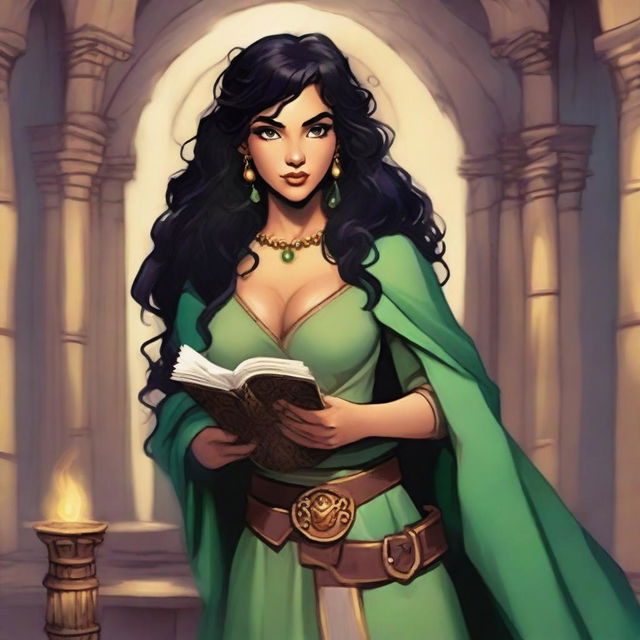 Create an image of Esmeralda from The Hunchback of Notre Dame, reimagined in the Dungeons & Dragons universe