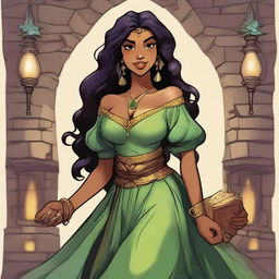 Create an image of Esmeralda from The Hunchback of Notre Dame, reimagined in the Dungeons & Dragons universe