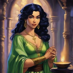 Create an image of Esmeralda from The Hunchback of Notre Dame, reimagined in the Dungeons & Dragons universe