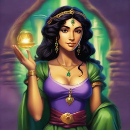 Create an image of Esmeralda from The Hunchback of Notre Dame, reimagined in the Dungeons & Dragons universe