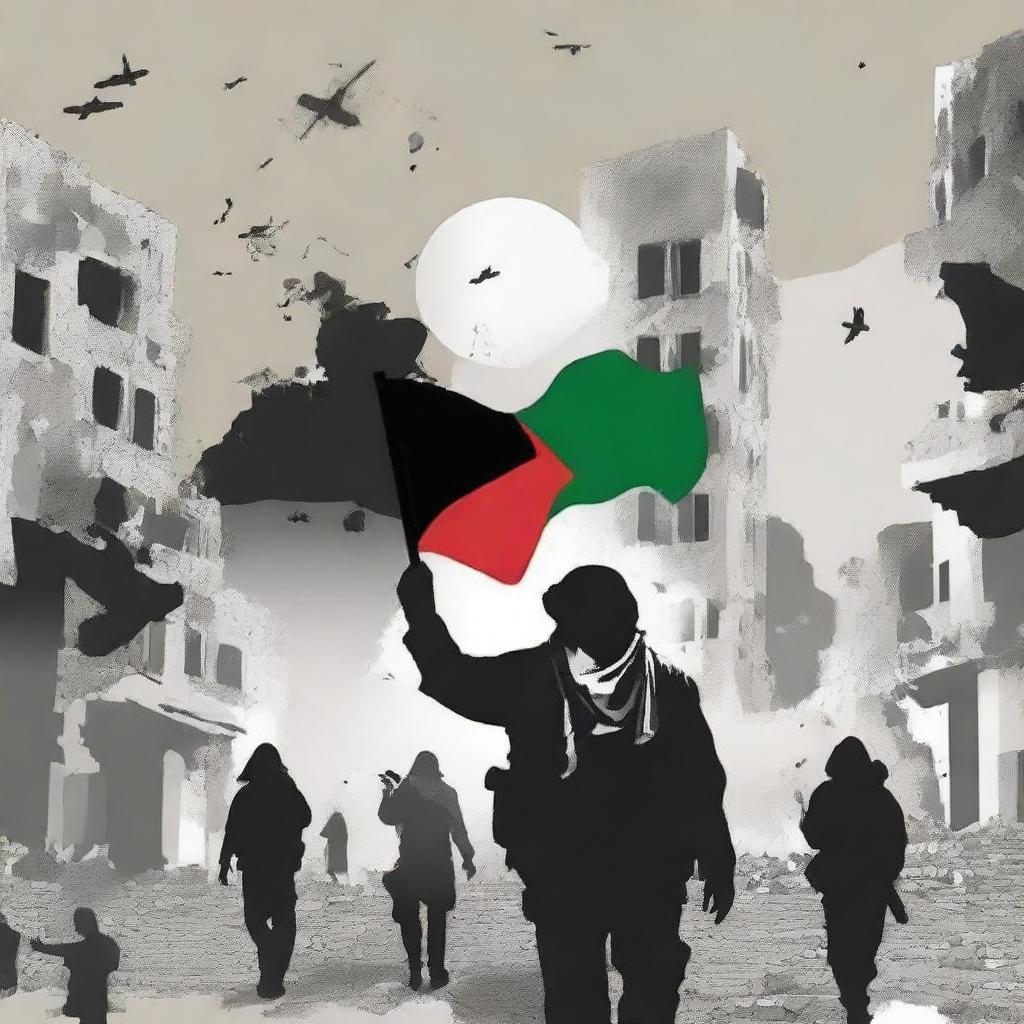 Create a book cover for a story about the Palestinian resistance against Israel